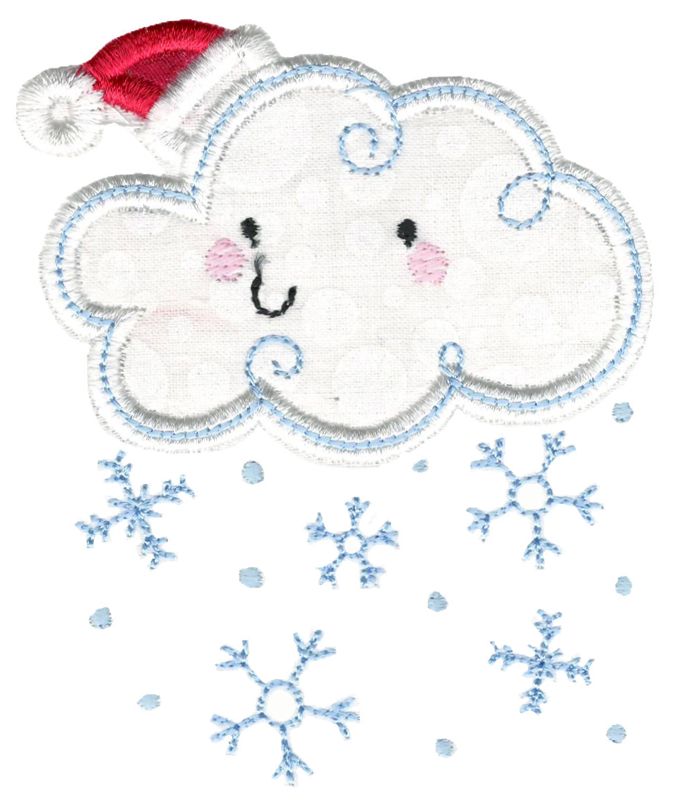 Christmas Snow Cloud Applique