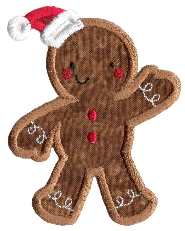 Christmas Gingerbread Man Applique