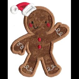 Christmas Gingerbread Man Applique