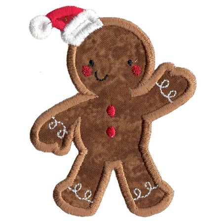 Christmas Gingerbread Man Applique