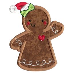 Christmas Gingerbread Lady Applique