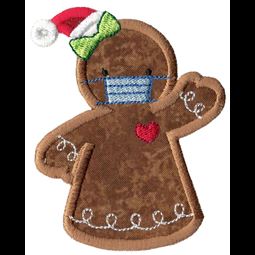 Face Mask Gingerbread Lady Applique