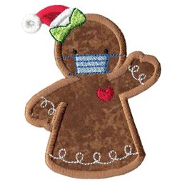 Face Mask Gingerbread Lady Applique