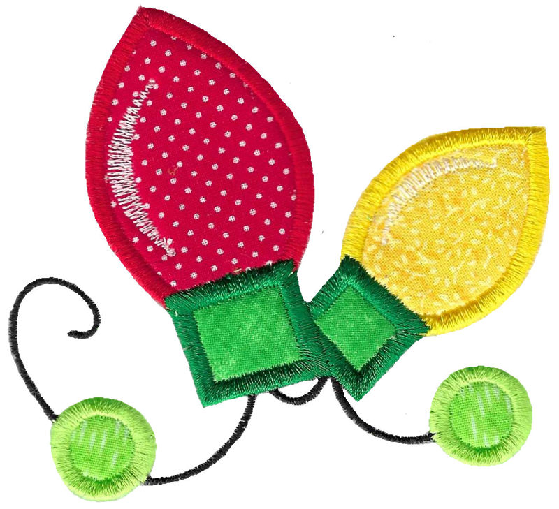 Kawaii Christmas Lights Applique