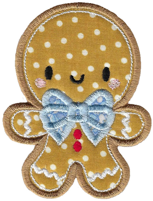 Kawaii Gingerbread Applique
