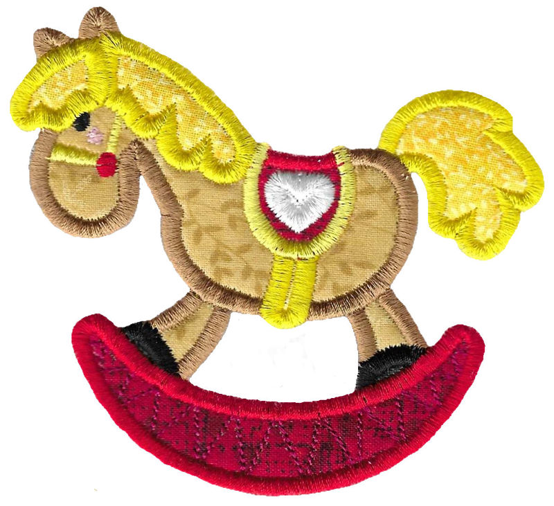 Kawaii Rocking Horse Applique