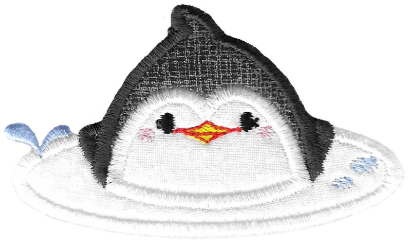 Kawaii Swimming Penguin Applique