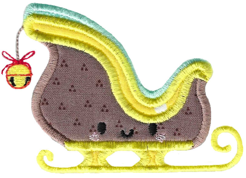Kawaii Sleigh Applique