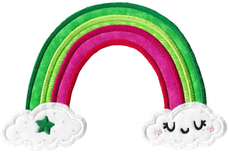 Kawaii Christmas Rainbow Applique