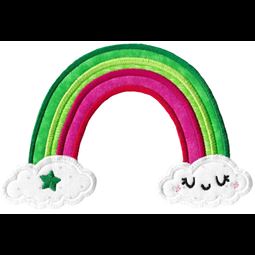 Kawaii Christmas Rainbow Applique