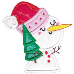 Snowman with Christmas Tree Applique