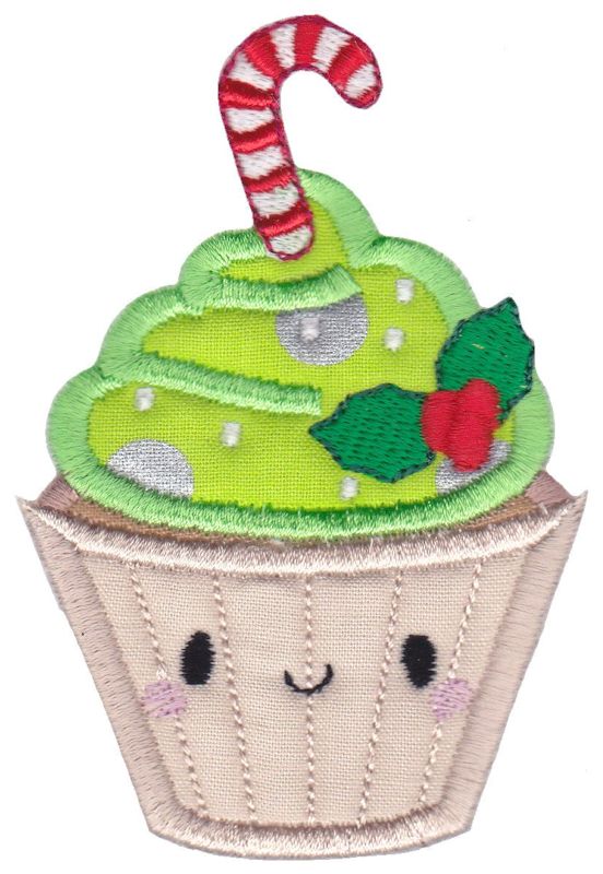 Christmas Cupcake Applique