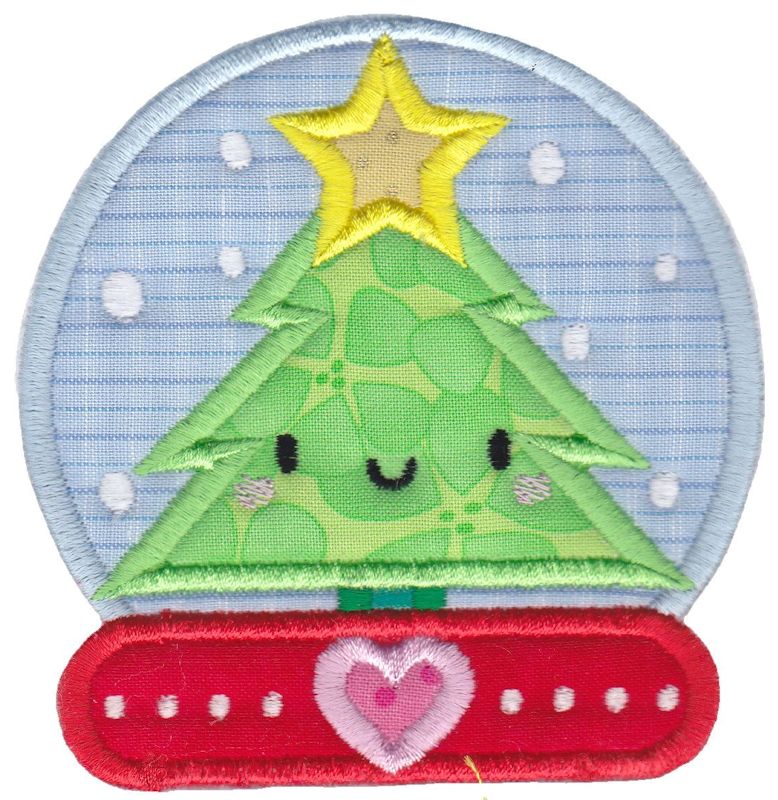 Kawaii Snow Globe Applique