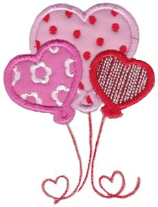 Heart Balloons Applique