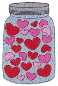 Hearts Mason Jar