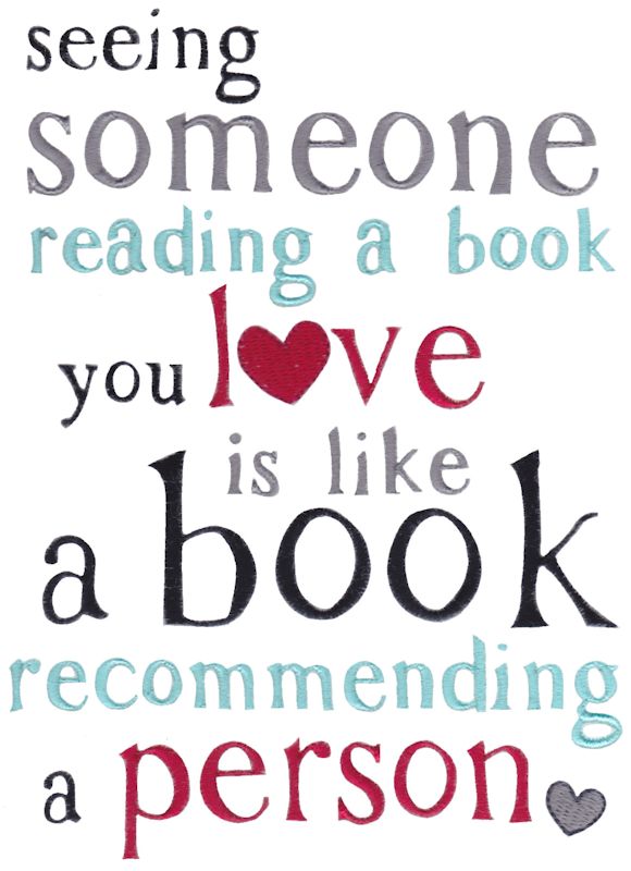 See Someone Reading a Book You Love
