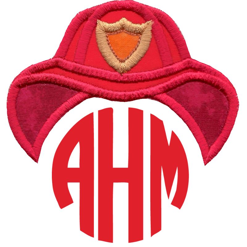 Fireman Hat Monogram Topper
