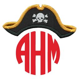 Pirate Hat Monogram Topper