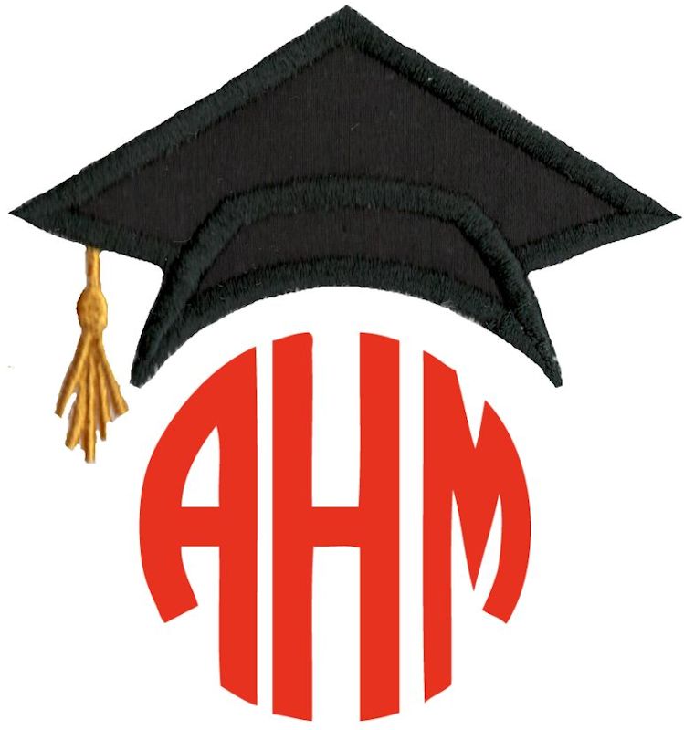 Graduation Cap Monogram Topper