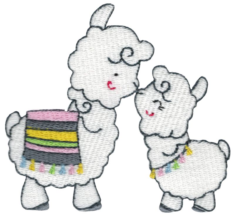 Mother and Baby Llamas