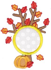 Fall Tree Monogram Applique