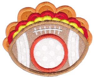 Turkey Football Monogram Applique