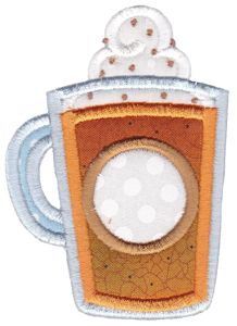Pumpkin Spice Latte Monogram Applique
