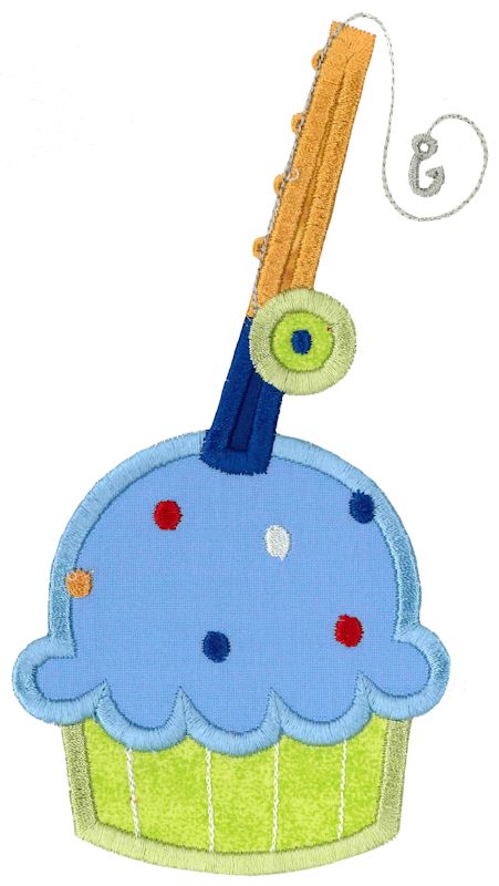 Fishing Cupcake Applique