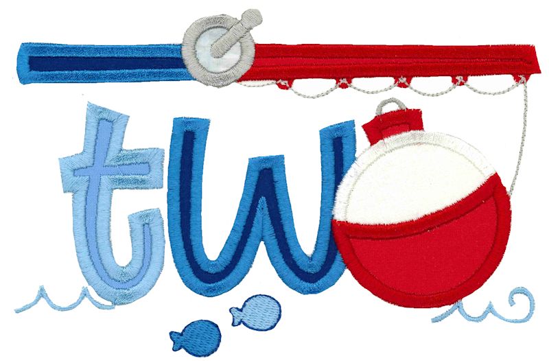 Two Fishing Rod Applique