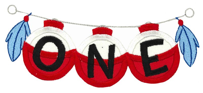 One On Fishing Line Applique