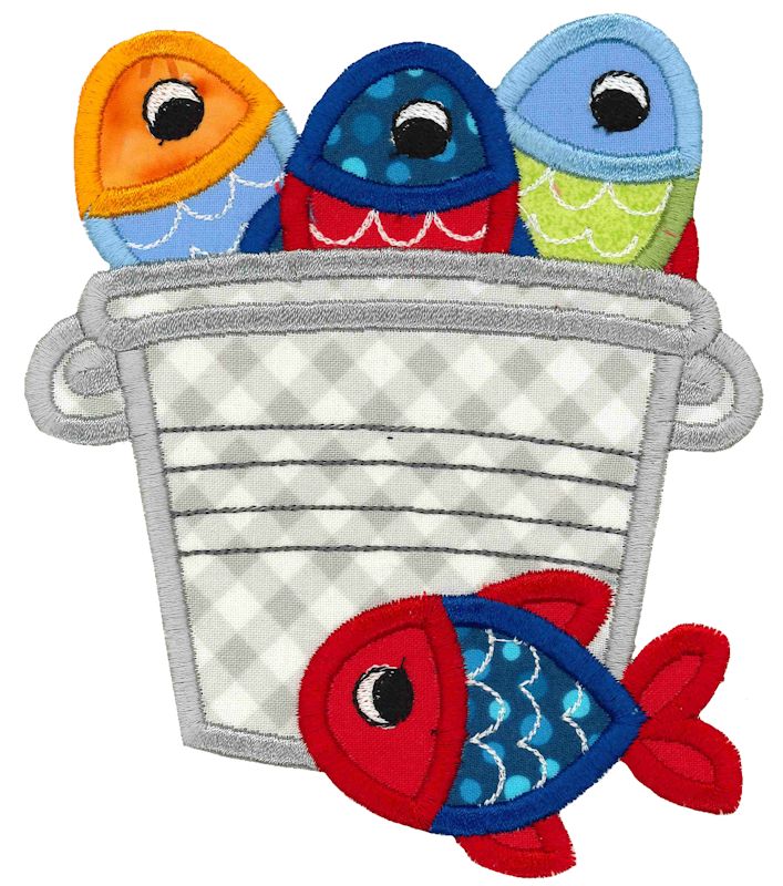 Bucket of Fish Applique