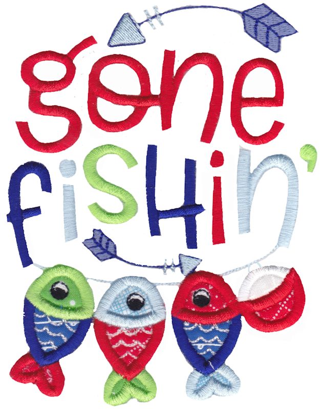 Gone Fishing Applique