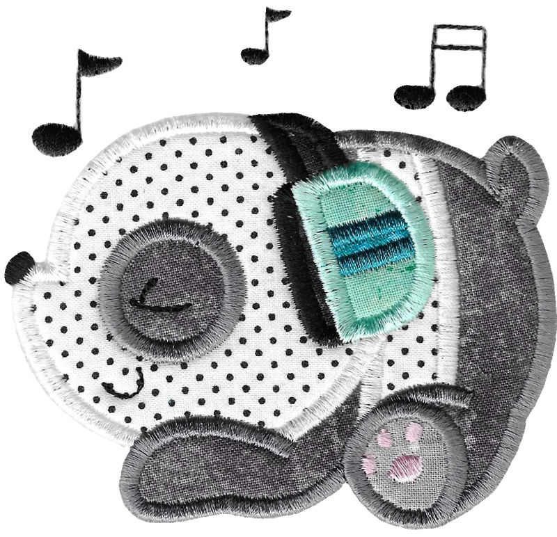Music Panda Applique