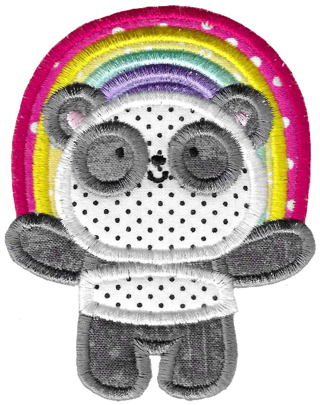Rainbow Panda Applique