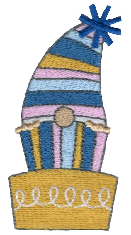 Gnome Peeking Out Of Birthday Cake