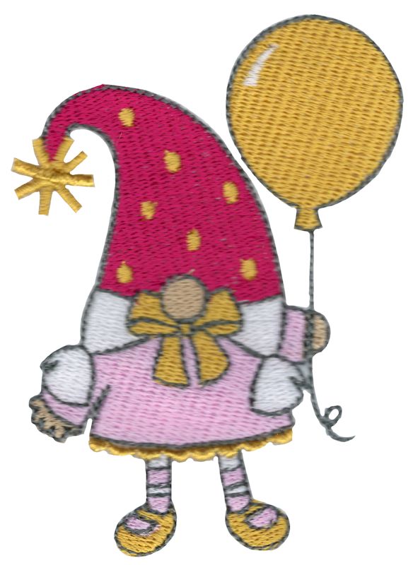 Girl Gnome Holding Balloon