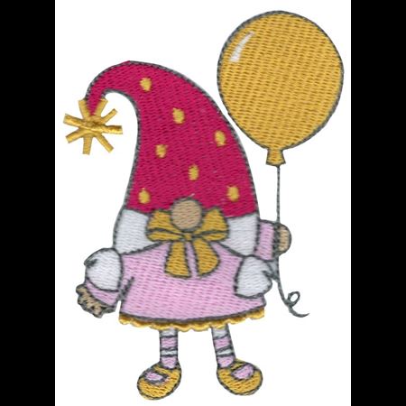 Girl Gnome Holding Balloon