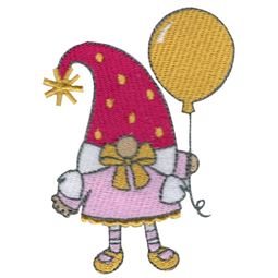 Girl Gnome Holding Balloon