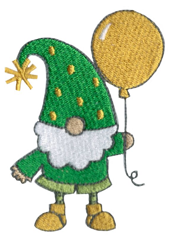 Boy Gnome Holding Balloon