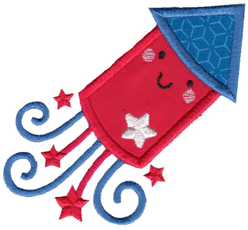 Applique Patriotic Firecracker