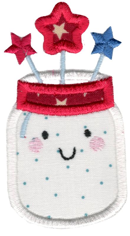 Applique Patriotic Mason Jar