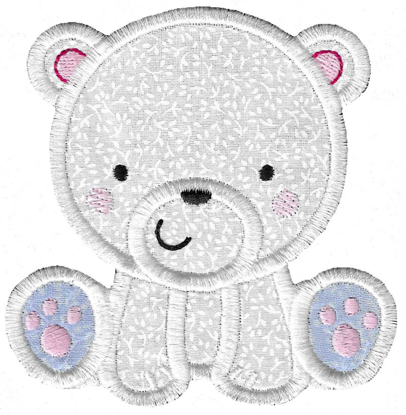 Sitting Polar Bear Applique