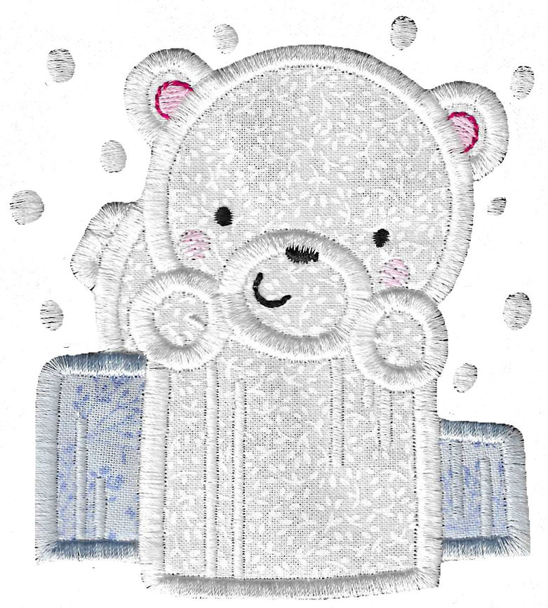 Polar Bear On Ice Blocks Applique