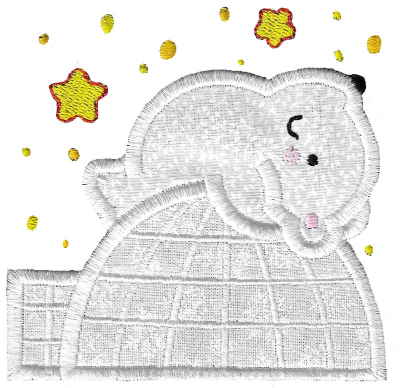 Polar Bear On Igloo Applique