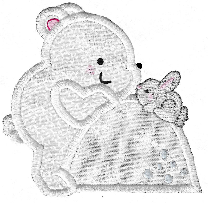 Snow Pile Polar Bear Applique