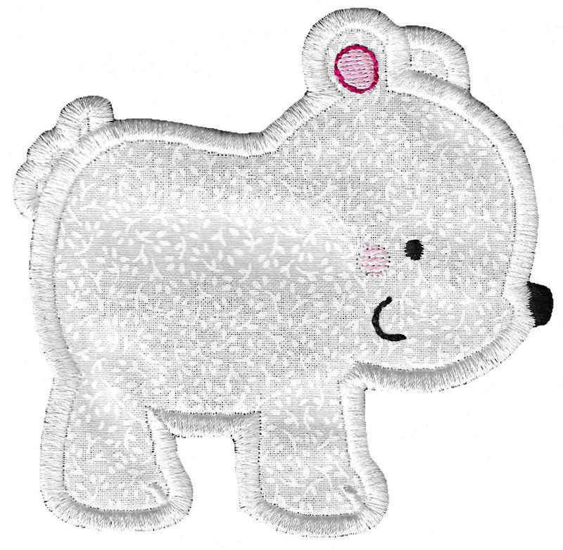 Side View Polar Bear Applique