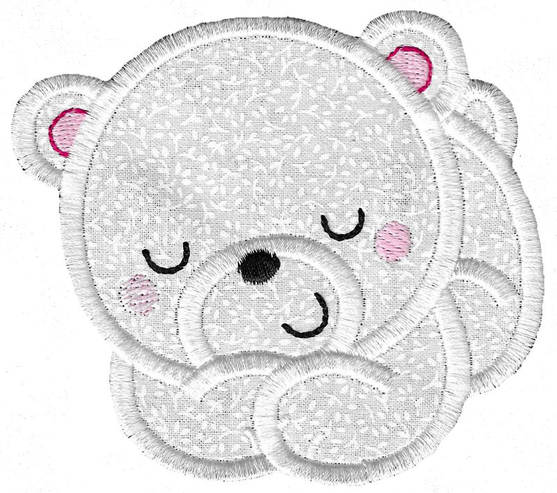 Sleeping Polar Bear Applique