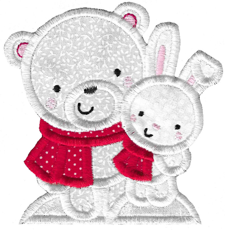 Bunny and Polar Bear Applique