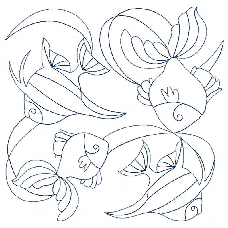 Tropical Fish Quilt Block