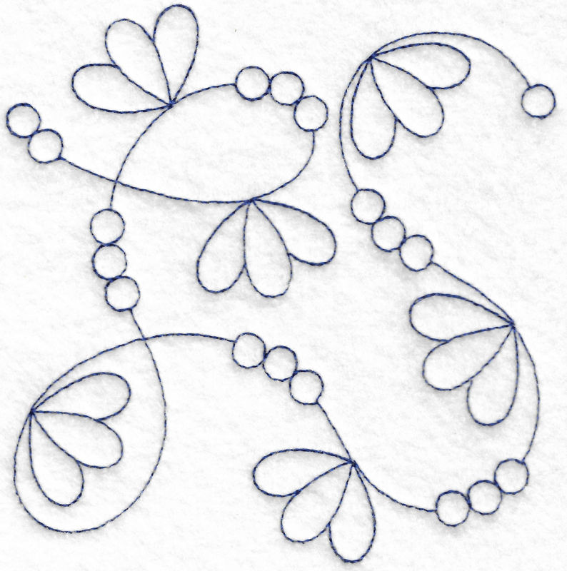 Pretty Flower Edge To Edge Quilt Block